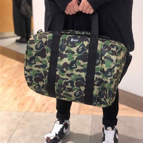 fake bape duffle bag|square bape shoulder bag.